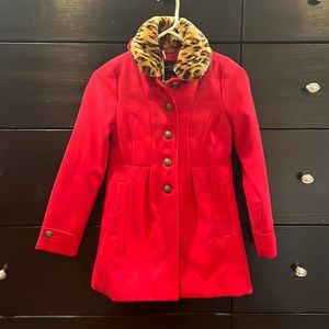 New Children’s size 12 red jacket with faux fur collar